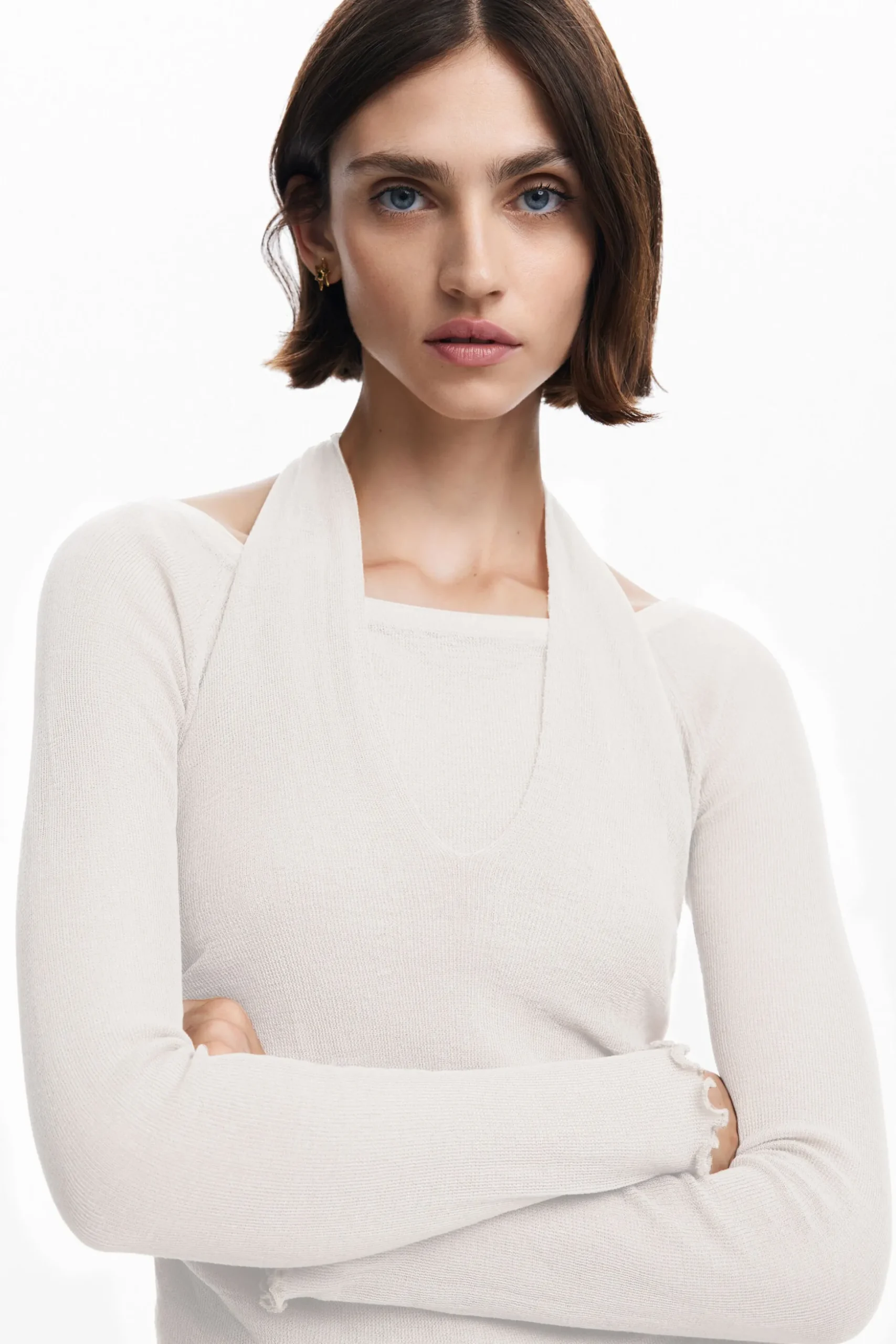 Double neckline T-shirt