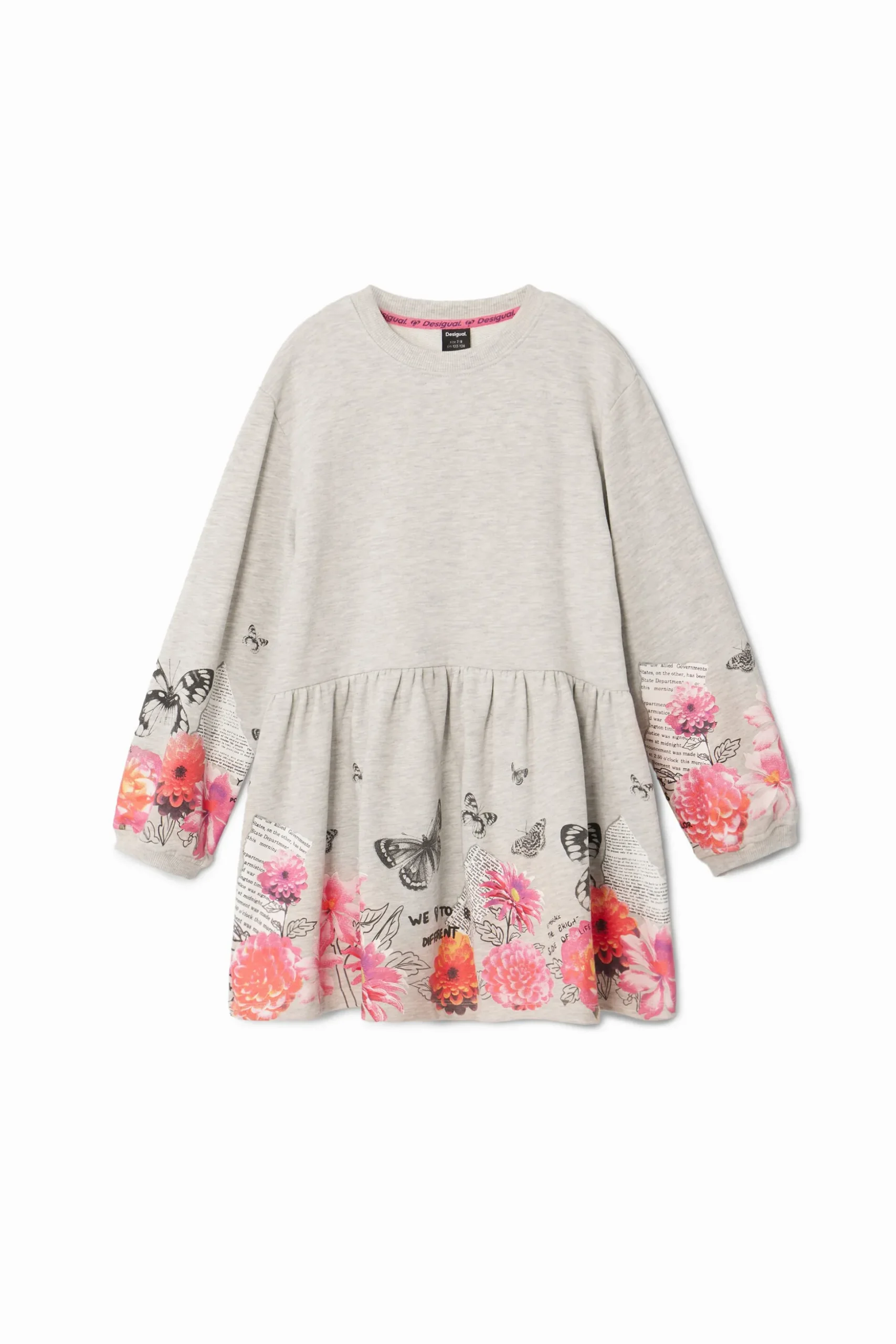 Dress with butterflies and flowers