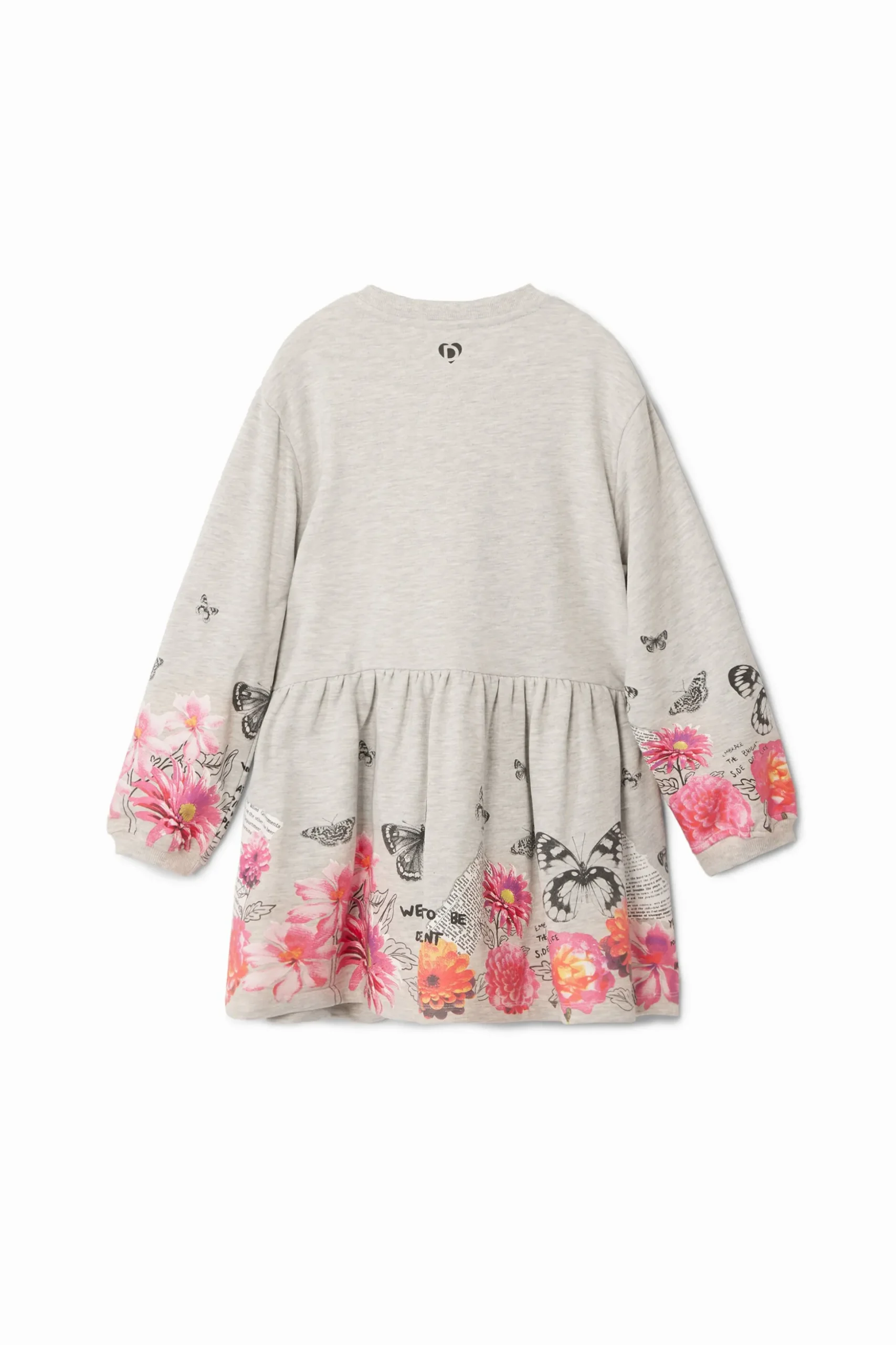 Dress with butterflies and flowers