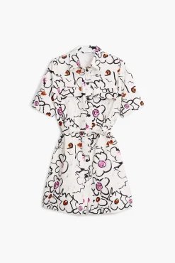 Dress with drawn flowers