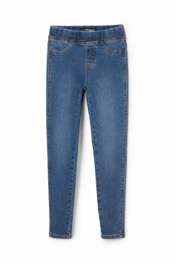 Elastic denim leggings