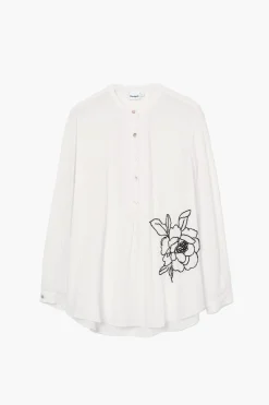 Embroidered flower blouse