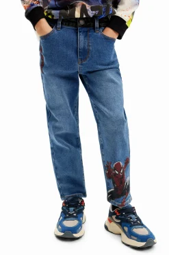Embroidered Spiderman jeans