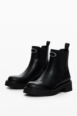 Faux leather ankle boot