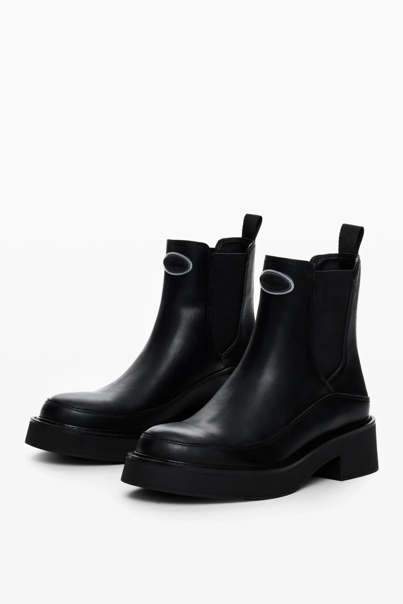 Faux leather ankle boot
