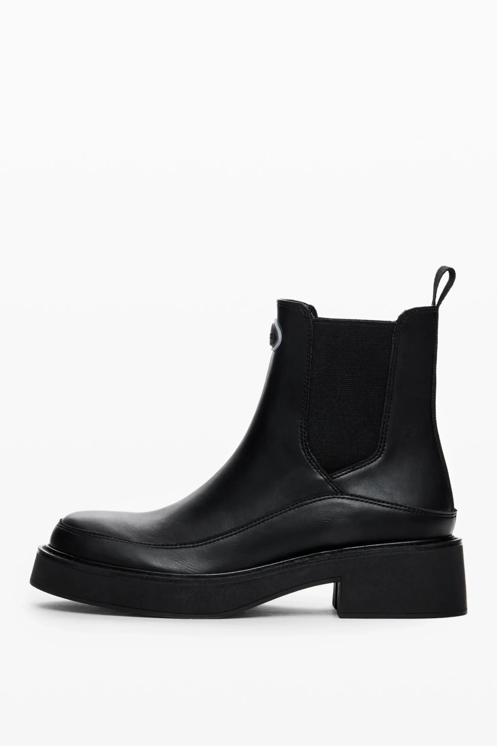 Faux leather ankle boot