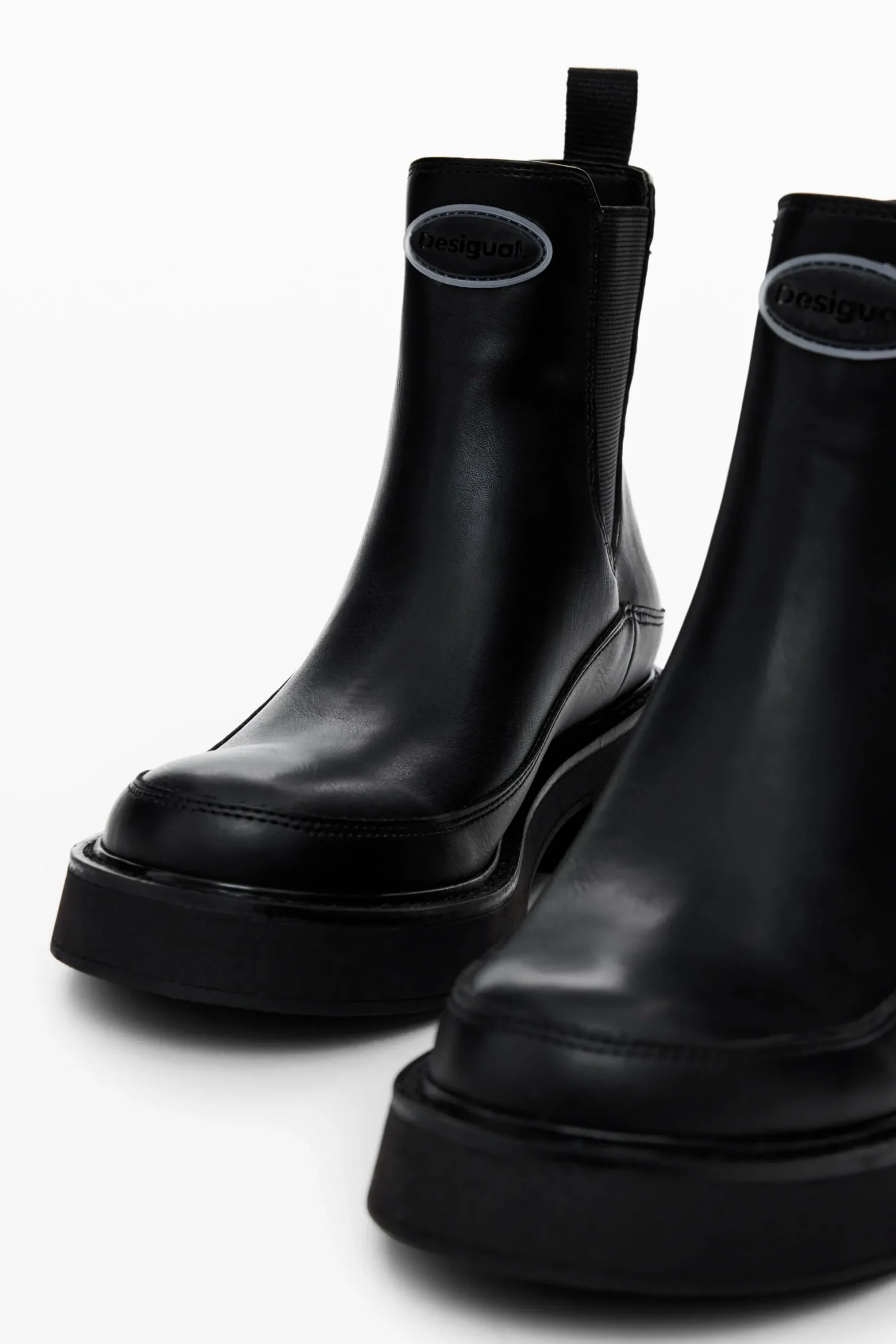 Faux leather ankle boot