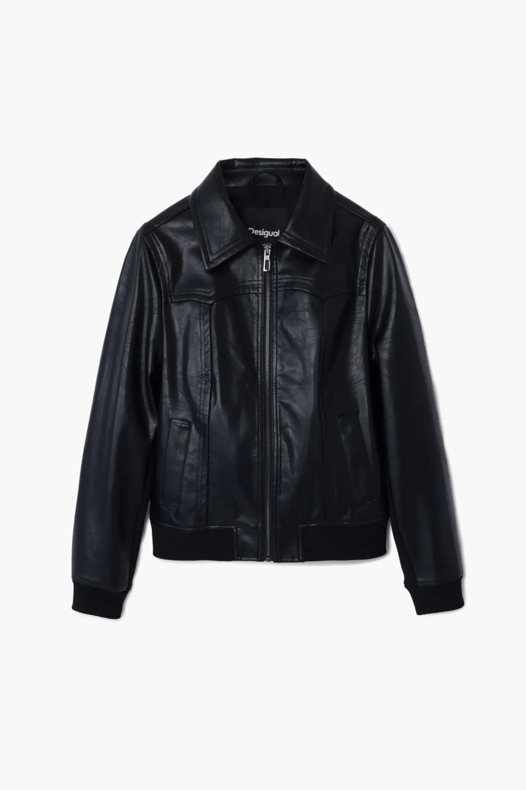 Faux leather biker jacket