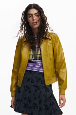 Faux leather biker jacket