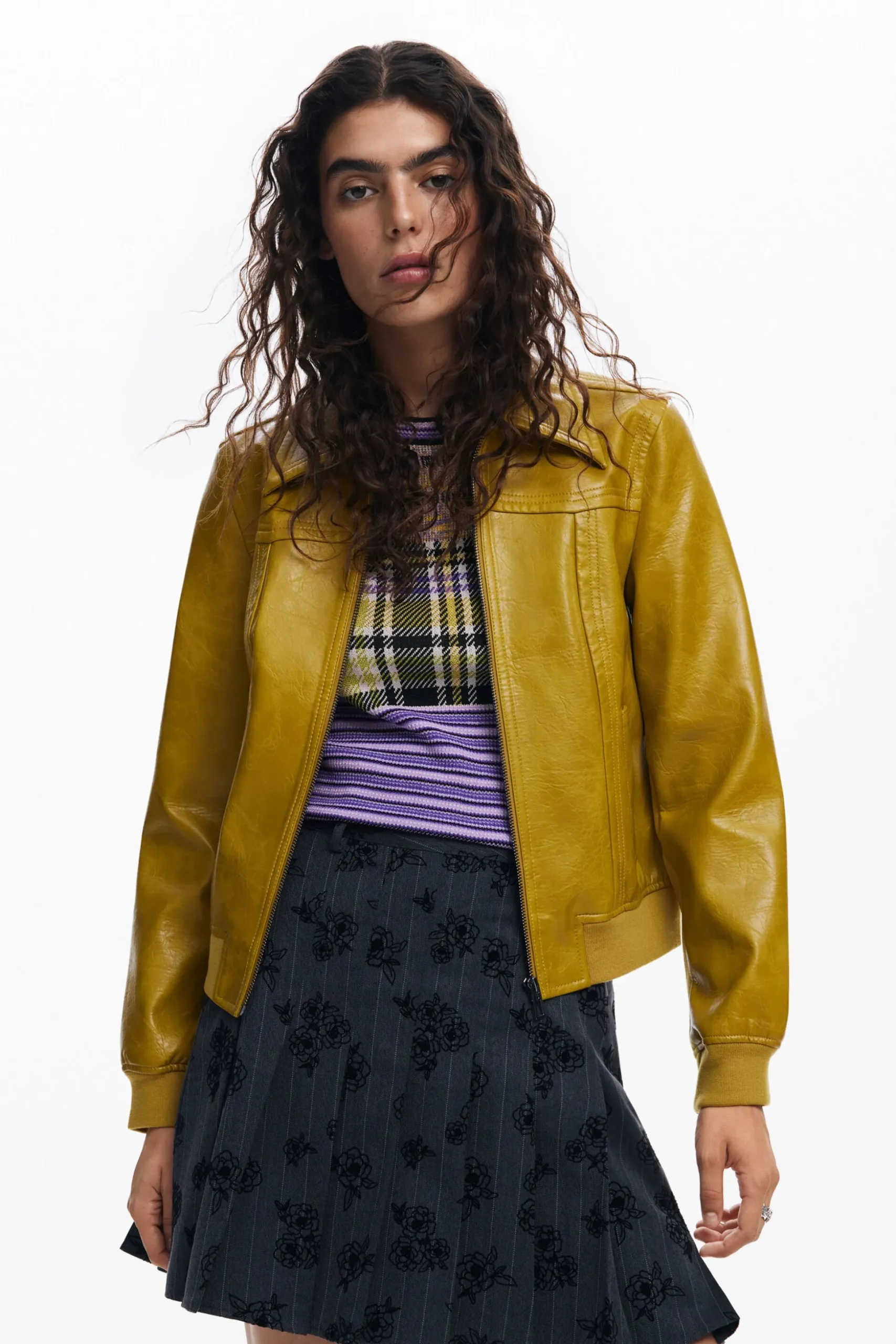 Faux leather biker jacket
