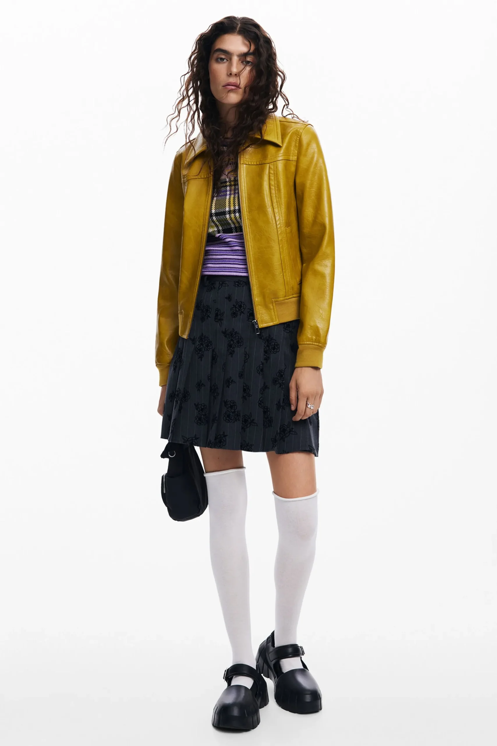 Faux leather biker jacket
