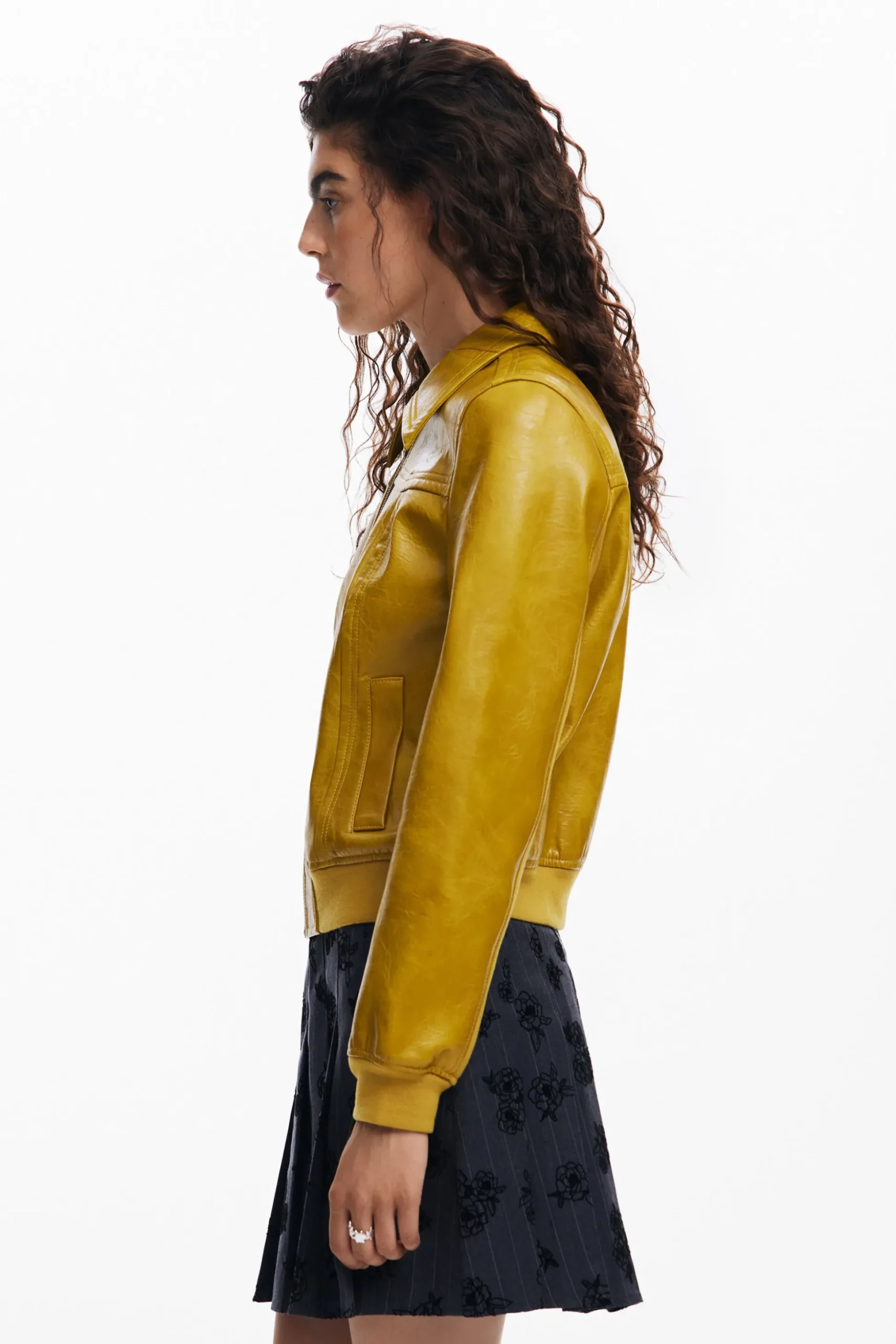 Faux leather biker jacket