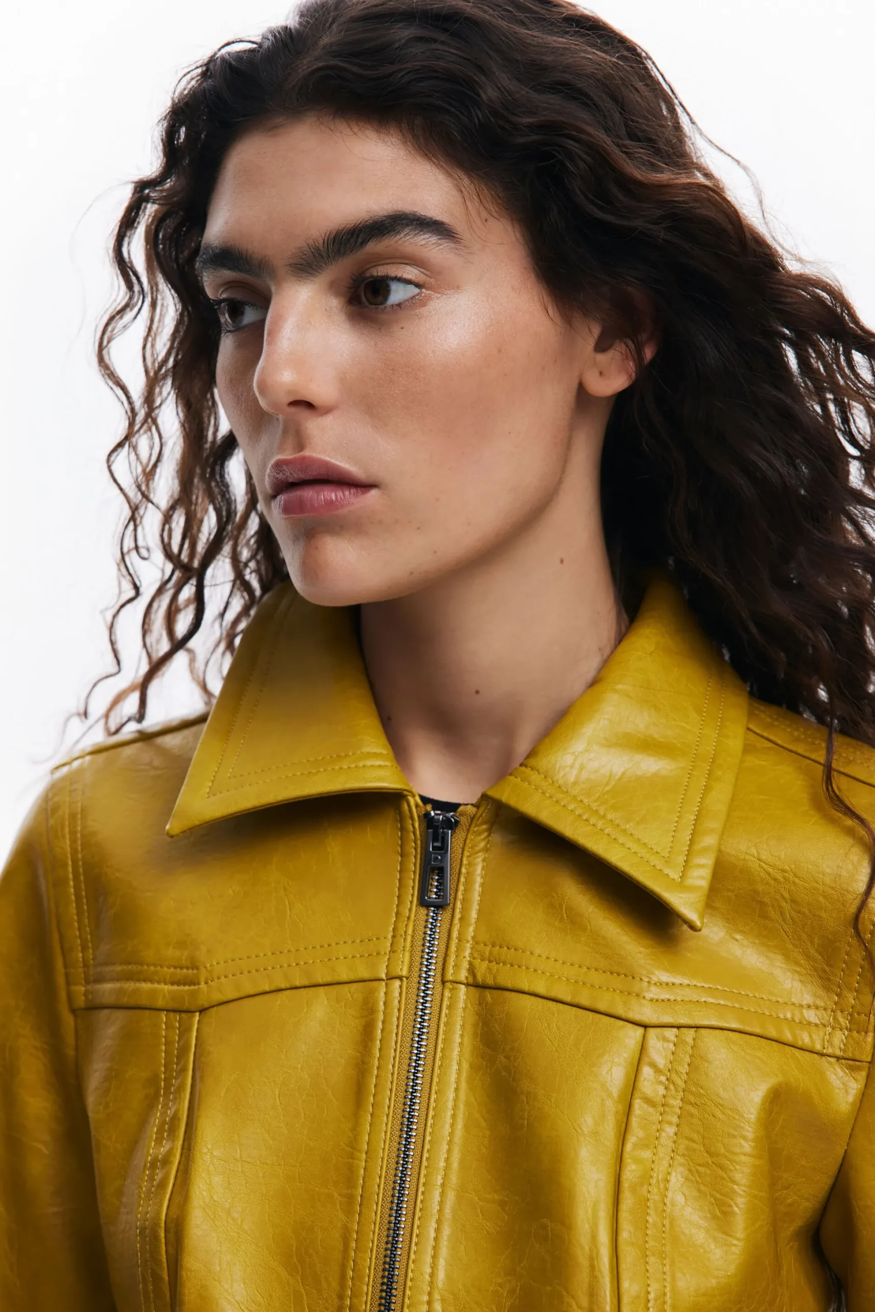 Faux leather biker jacket