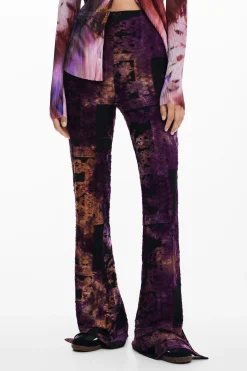 Flared devoré pants