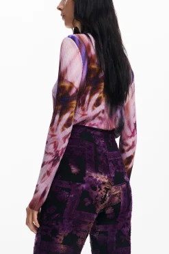 Flared devoré pants