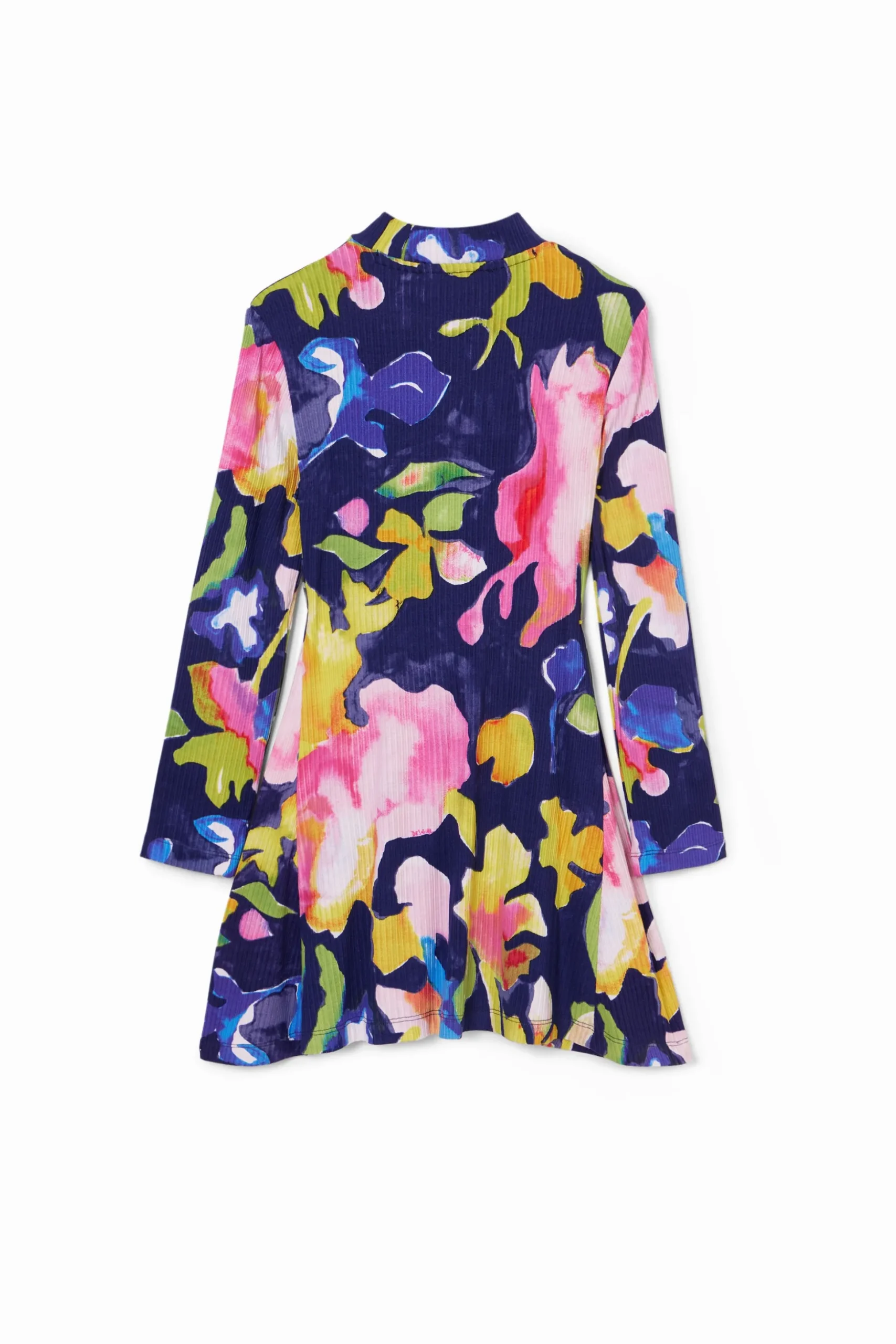 Floral dress with a high neck