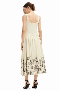 Floral flared midi dress