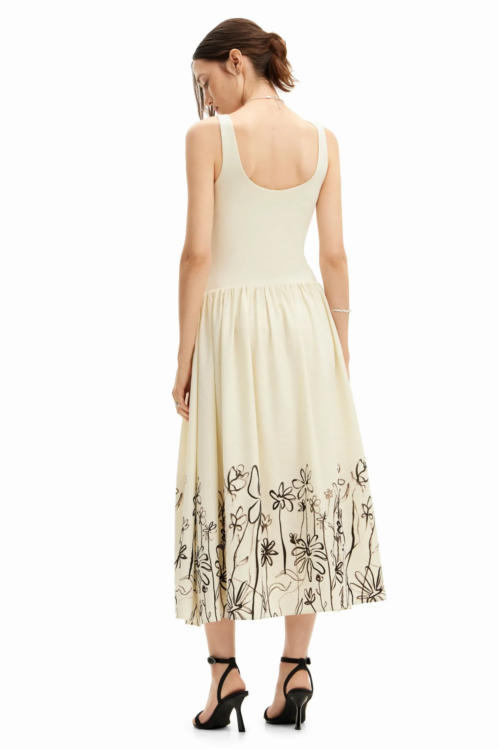 Floral flared midi dress