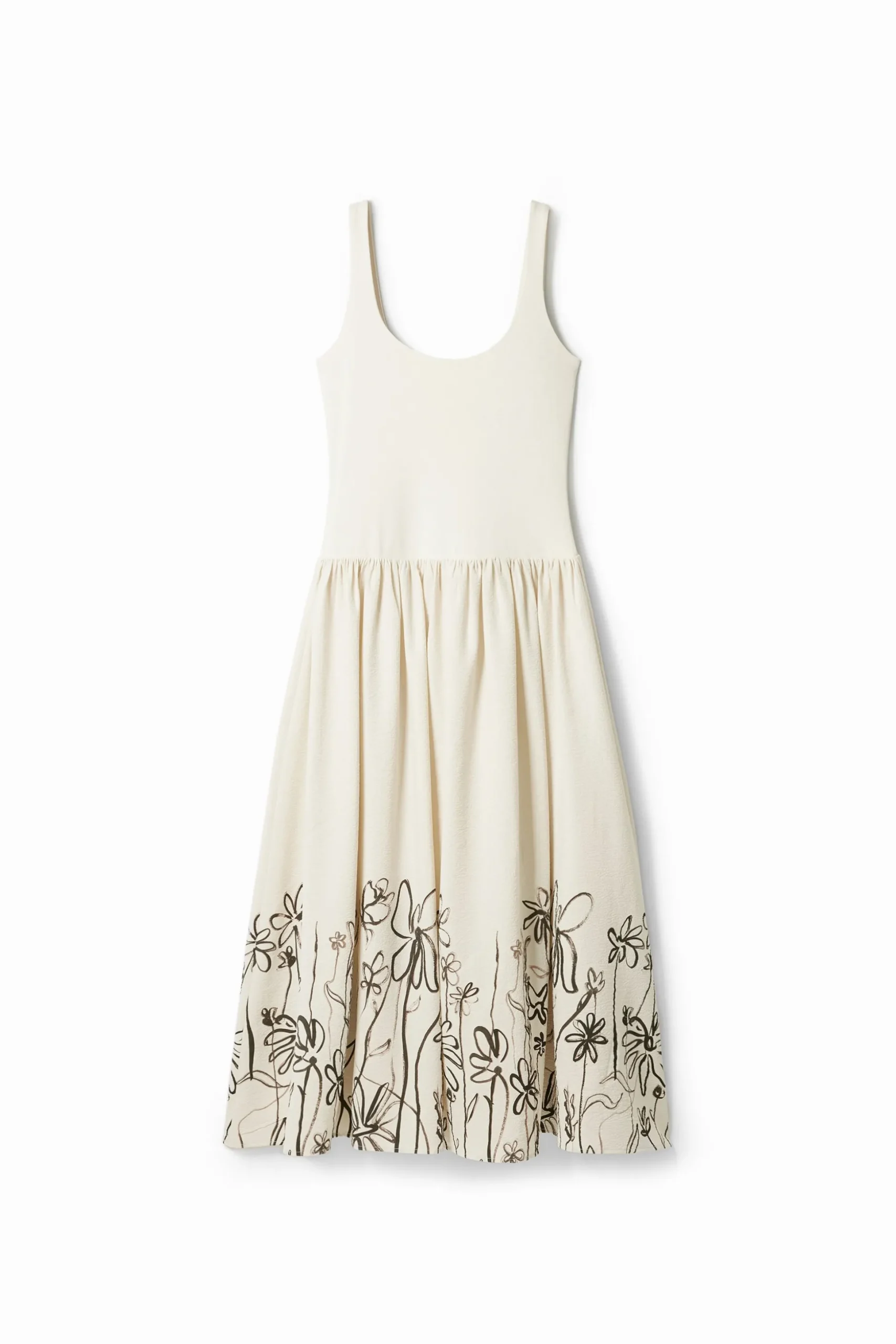 Floral flared midi dress