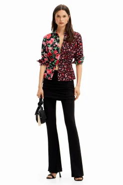 Floral gathered shirt