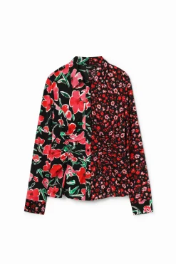 Floral gathered shirt