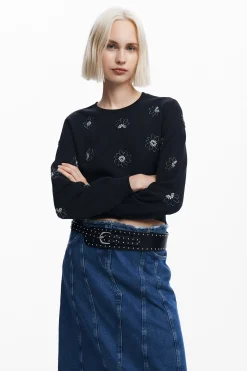 Floral jewel sweatshirt