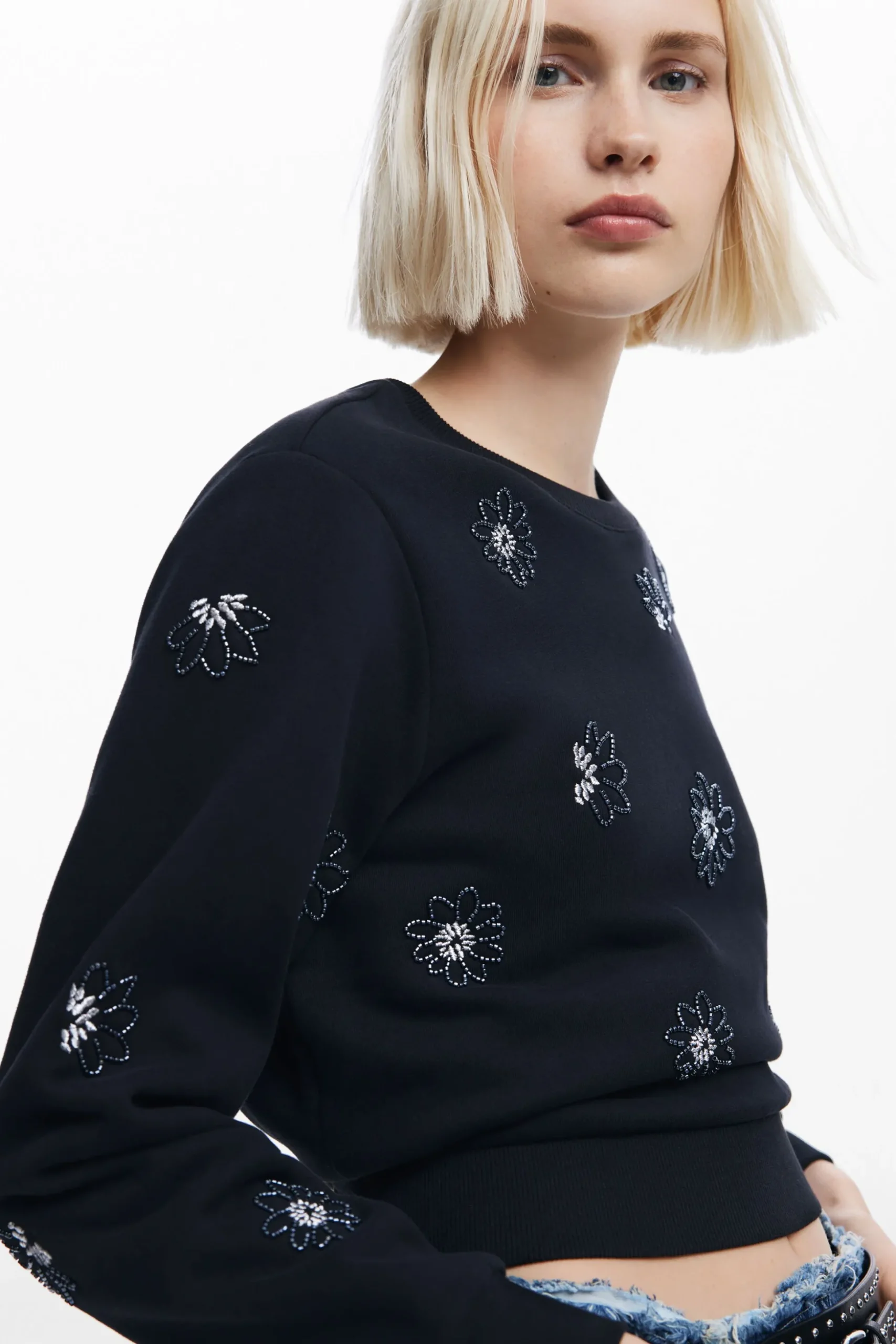 Floral jewel sweatshirt