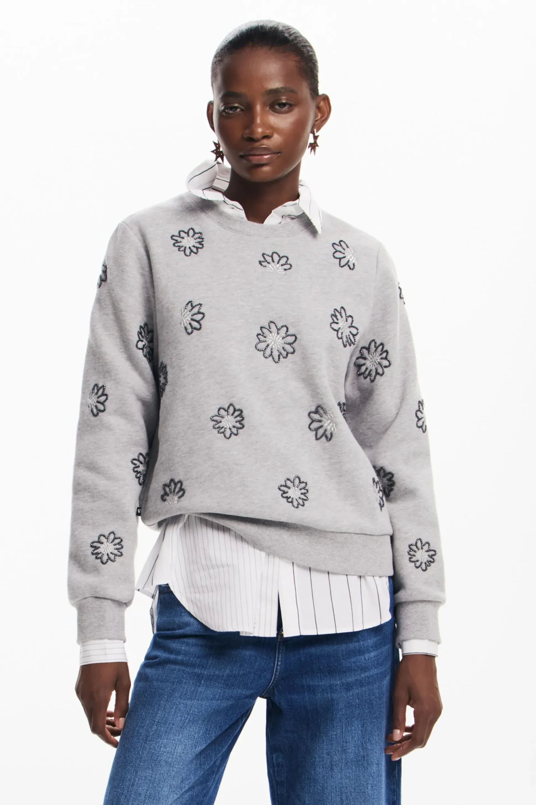 Floral jewel sweatshirt
