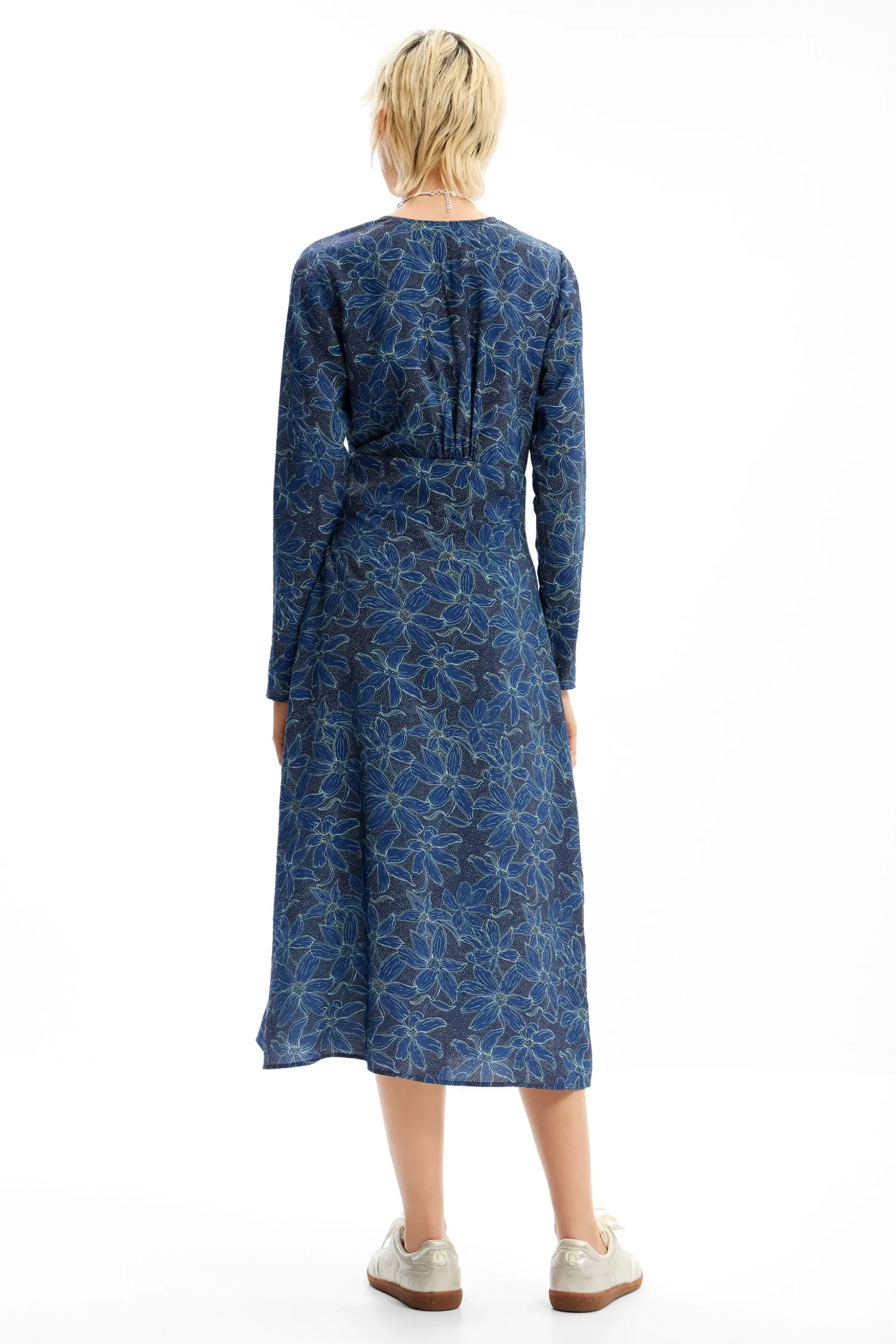 Floral midi shirt dress