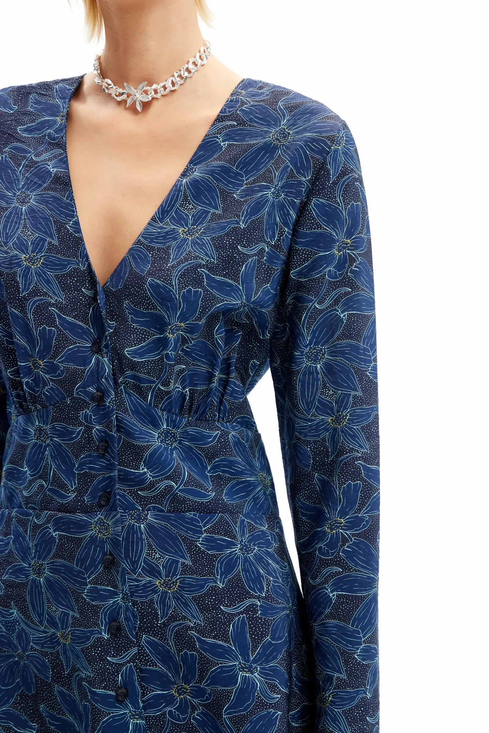 Floral midi shirt dress