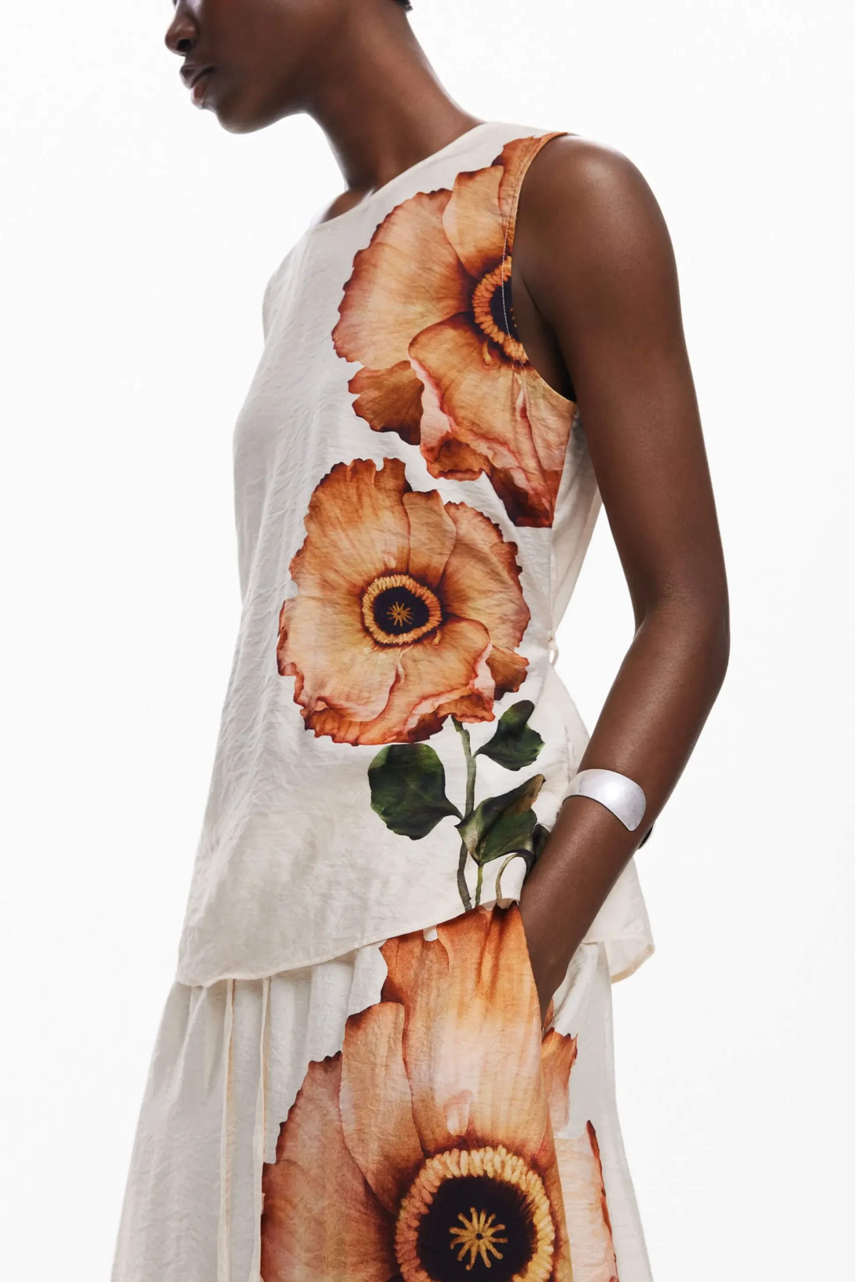 Floral midi skirt