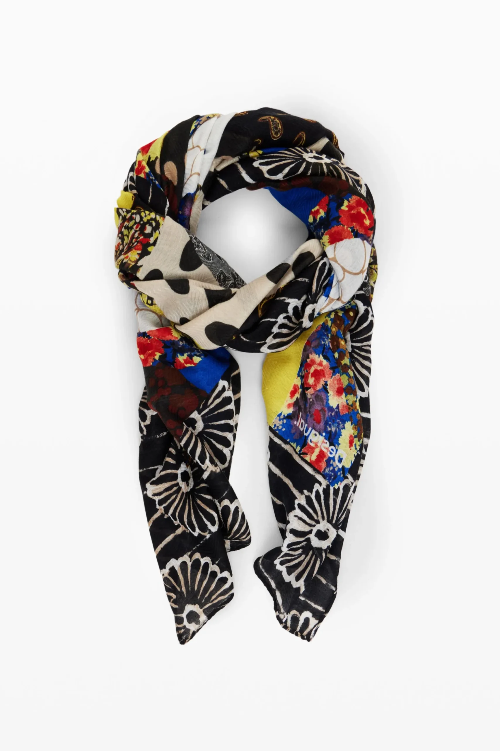 Floral patch scarf