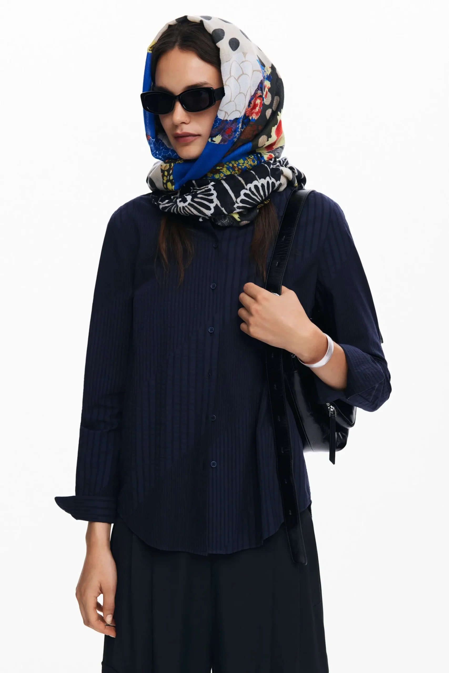 Floral patch scarf