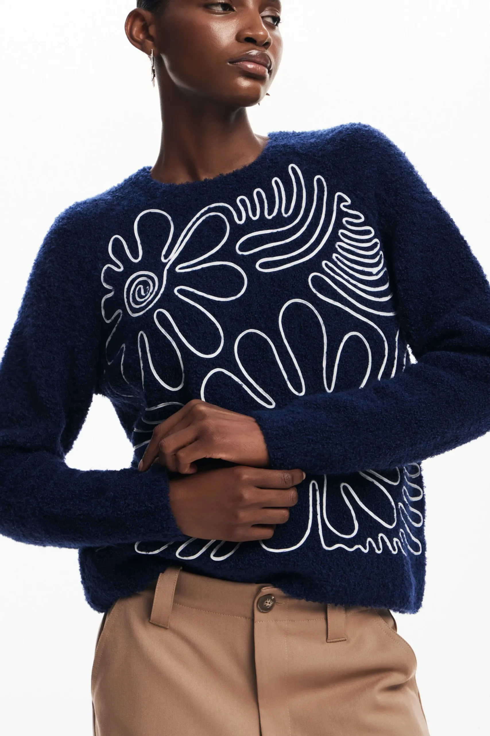 Floral print sweater