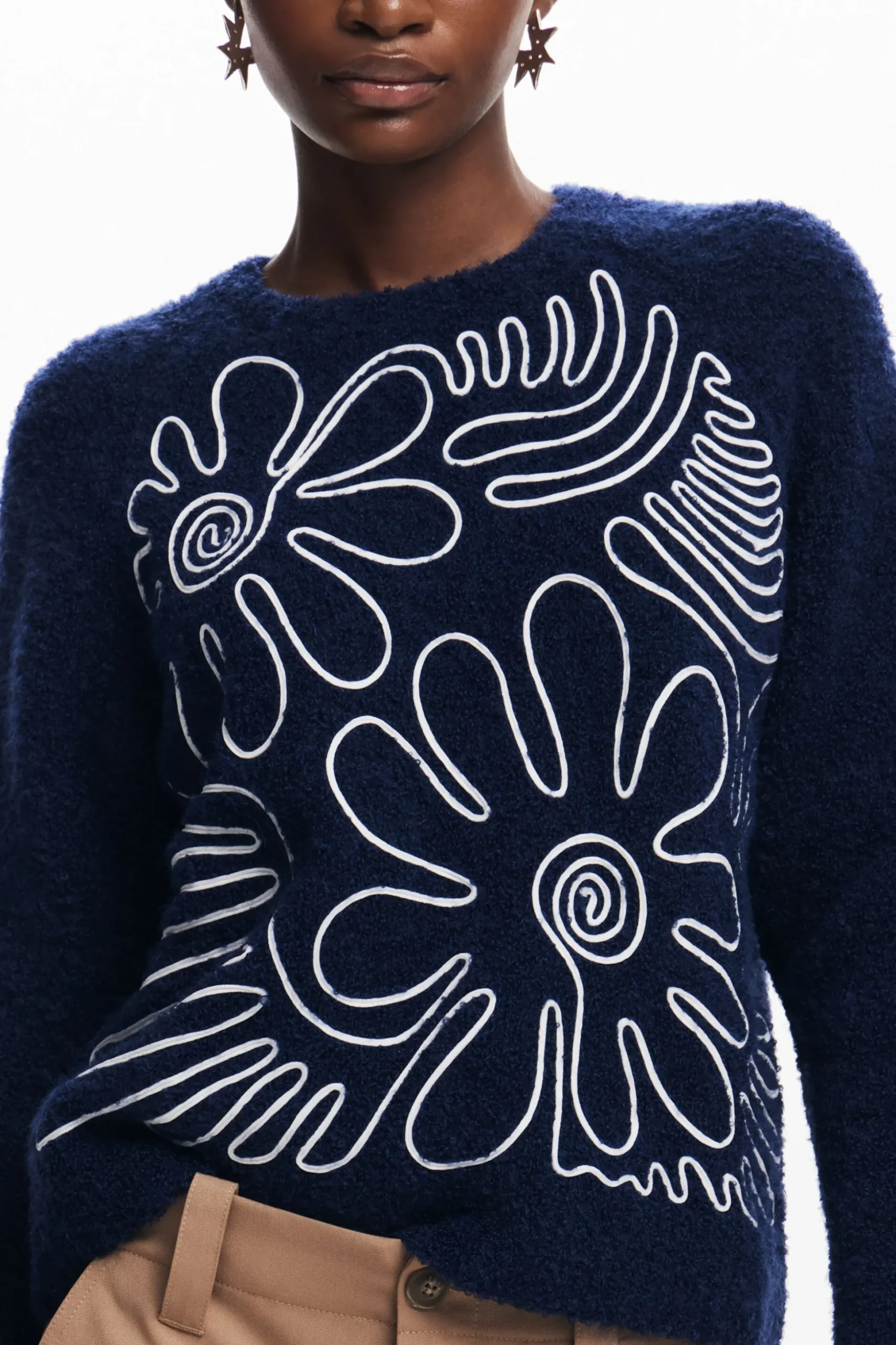 Floral print sweater