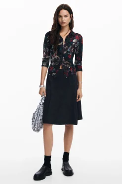 Floral print tulle T-shirt