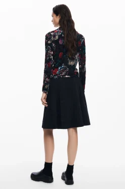 Floral print tulle T-shirt