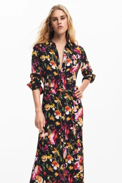Floral shirt dress