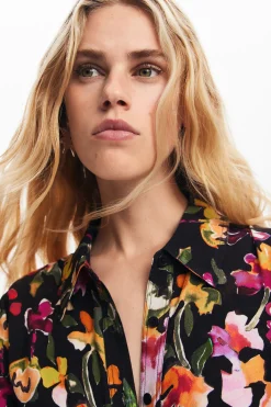 Floral shirt dress
