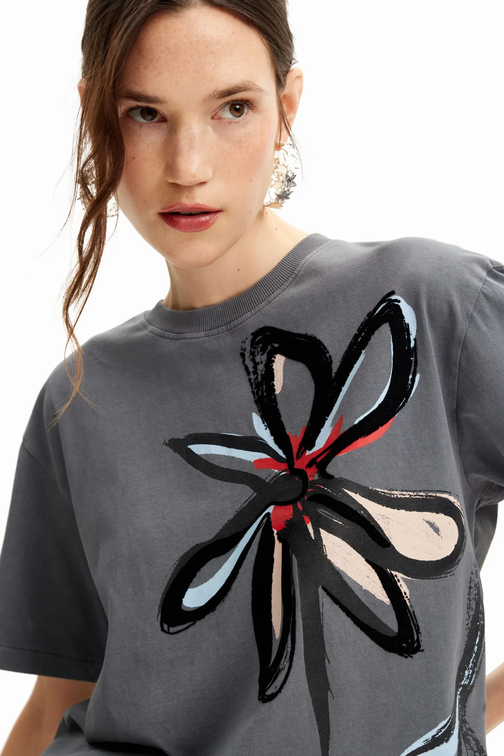 Flower illustration T-shirt
