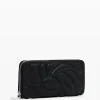 Geometric floral zip wallet