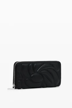 Geometric floral zip wallet