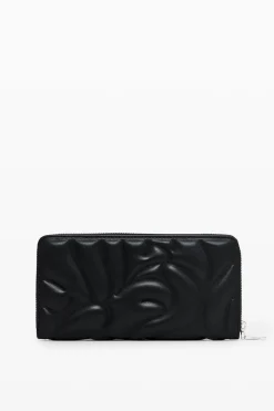 Geometric floral zip wallet