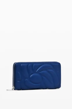 Geometric floral zip wallet