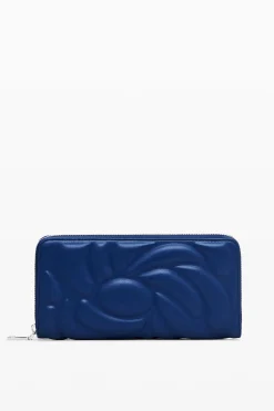 Geometric floral zip wallet