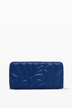 Geometric floral zip wallet
