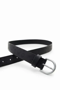 Geometric leather belt