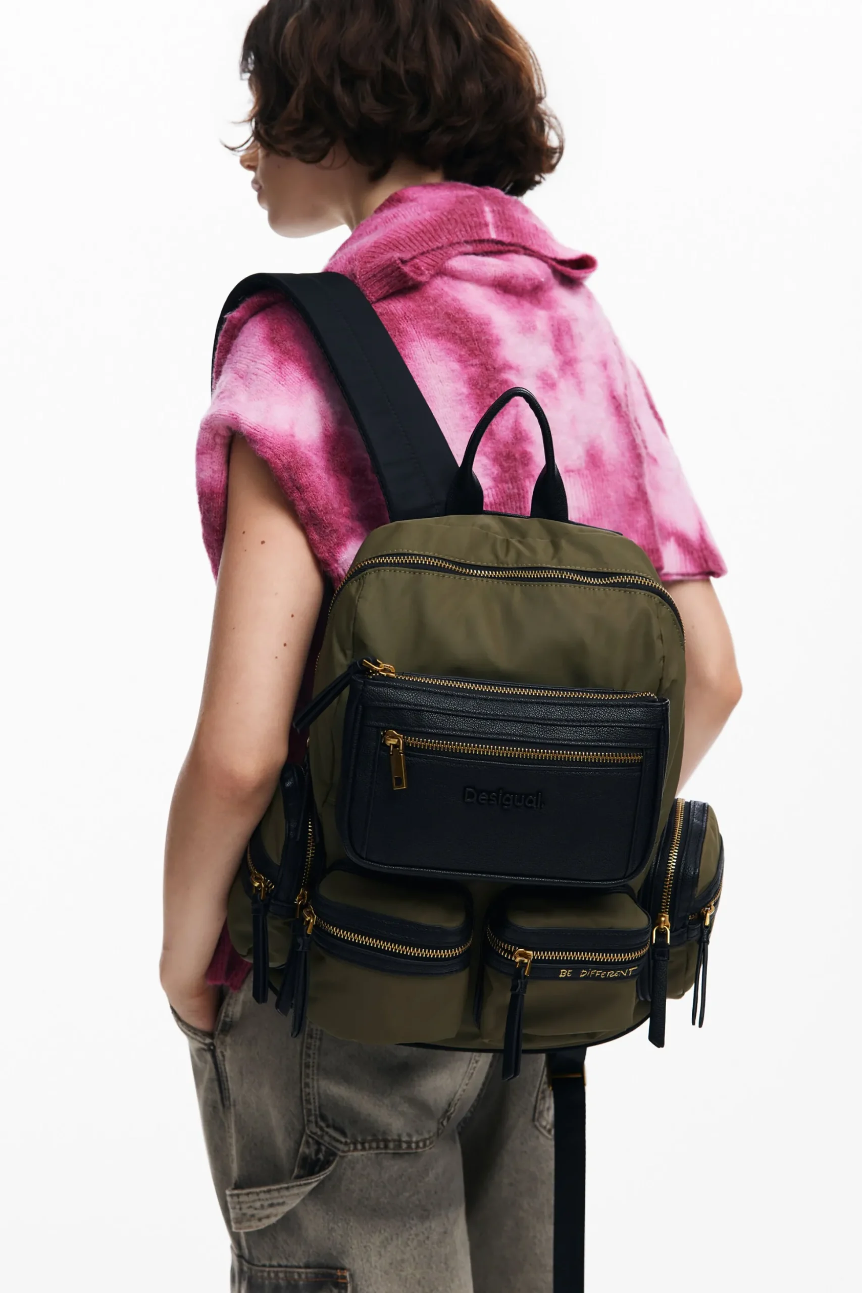 High-capacity nylon backpack