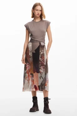 Hybrid floral midi dress