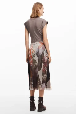 Hybrid floral midi dress